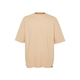 Trendyol Limited Edition Beige Oversize 100% Cotton Labeled Textured Basic Thick T-Shirt
