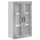 Vidaxl Stenski stekleni omarica PORTO Betonsko siva 60 x 31 x 100 cm