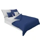 shumee Dvostranska posteljna garnitura iz satena 140x200 + 70x80 siva/mornarsko modra MATEX
