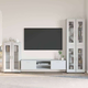 vidaXL Komplet TV omaric s predalom s polico Bela Konstruiran les