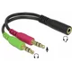 PREMIUMCORD Adapter 4-polni jack3, 5 mm za slušalke in mikrofon, 30 cm