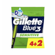 Gillette Blue 3 Sensitive Brijač za jednokratnu ulogu, 6 komada