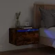 Vidaxl vidaXL LED stenska nočna omarica dimljen hrast