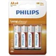 Philips Baterija R6L4B/10 LongLife 4x AA (1,5 V)