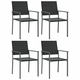 Vrtne stolice 4 kom crne 54 x 62,5 x 89 cm od poliratana