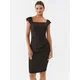 Rinascimento Cocktail obleka CFC0115251003 Črna Slim Fit
