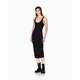 Armani Exchange za ženske. XW000820AF13729UC001 Črna midi obleka (M), Priložnostno, Viskoza, Brez rokavov / naramnice