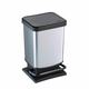 Rotho Koš za smeti s pedalko Paso 20l/29,3x26,6x45,7cm/srebrna, črna/ pvc