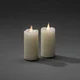 Konstsmide Christmas LED voščene sveče kremna svetlobna barva jantar O5cm 2ks - smetana bela