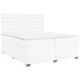 Vidaxl Box spring postelja z vzmetnico bela 200x200 cm umetno usnje
