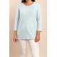 Plus size top s 3/4 rokavi, svetlo modra