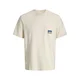JACK & JONES Majica JORPOCKY azur / rumena / volneno bela
