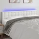 Vidaxl vidaXL Vzglavje postelje z LED diodo belo 200x5x78/88 cm umetno usnje