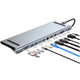 Adapter USB 3.1 tip C (M) - 2 x HDMI + VGA + 3 x USB 3.0 + 2 x tip C + RJ45 (F) + SD/TF + PD 100W (12 u 1)
