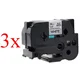 Komplet Brother TZe-S261/TZ-S261/PT/P-Touch 36mm, močnejše lepilo (strong adhesive), kompatibilni trakovi (3) - črn izpis/bel trak