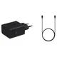 EP-T6010NBE + EP-DA705BBE Samsung USB-C 60W potovalni polnilnik + USB-C/USB-C podatkovni kabel 3A črn (OOB bulk pakiranje)