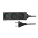 shumee Gospodinjski podaljševalni kabel črne barve brez ozemljitve 3 - vtičnice 3.0M