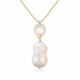 JwL Luxury Pearls Dolga pozlačena ogrlica s pravo baročno megaperlo JL0710