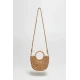 Marisse Beige Woven Bag With Round Handle