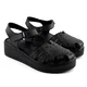 LP Fashion Ženske kožne sandale, Crne