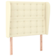 Vidaxl Vzglavje z ušesi krem 103x23x118/128 cm umetno usnje