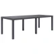 vidaXL Vrtna miza iz plastike 220x90x72 cm izgled ratana rjava