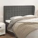 shumee vidaXL Vzglavje z ušesi sivo 183x23x118/128 cm umetno usnje