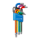 HOEGERT Set ključev Torx, dolgi, barvni, 9-delni, S2, T10/T15/T20/T25/T27/T30/T40/T45/T50