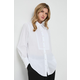 Pamučna košulja Custommade za žene, boja: bijela, regular, s klasičnim ovratnikom