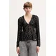 Tommy Jeans Bluza črna / srebrna