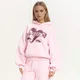 Cropp - Dukserica sa kapuljačom i printom - pastelno pink