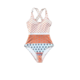 CUPSHE Ženski jednodelni kupaći kostim J3, belo-narandžasti, plus size