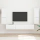 vidaXL Komplet TV omaric 4 pcs Visok sijaj bela Konstruiran les