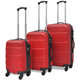 VIDAXL tridelni komplet trdih potovalnih kovčkov, rdeče barve