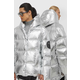 Pernata jakna MMC STUDIO Jesso Gloss za žene, boja: siva, za zimu, oversize