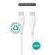 eSTUFF INFINITE USB-C kabel 1 m bel, recikliran, USB 2.0, 480 Mbps ~ 5V/2.4A, ES604170