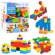 Set gradbenih blokov LEAN TOYS - Prostorski, Pisani, 180 el.