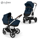 cybex® otroški voziček 2v1 eos™ lux ocean blue (silver frame)