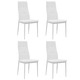 vidaXL Jedilni stoli 4 kosi umetno usnje 43x43,5x96 cm bele barve