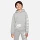 Nike B NSW SI FLC PO HOODIE BB, dječji pulover, siva FN7724