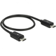 Delock USB 2.0 priključni kabel [1x Micro-USB-vtič - 1x Micro-USB-vtič] 0.30 m črne barve z OTG-funkcijo Delock