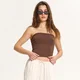Cropp - Bandeau crop top - braon