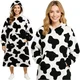 Ruhhy Hoodie odeja z rokavi - Cow