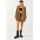 Bianco Lucci Womens Hooded Leopard Patterned Fur 2457