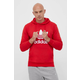 Bombažen pulover adidas Originals moška, rdeča barva, s kapuco