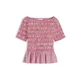 TOMMY HILFIGER Bluza Smock Stripe Ruffle antracit/roza/temno roza