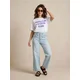 Sinsay - Teksas straight wide leg sa srednjim strukom - plava