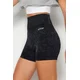 Trendyol Black Seamless/Seamless Acid Wash Knitted Sports Shorts Tights