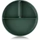 PETITE&MARS Silikonski okrugli tanjur s odjeljcima i vakuumom 6 m+ Take&Match, Misty Green