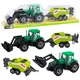 LEAN TOYS Traktorski set z nalagalnikom in balirko, zelen